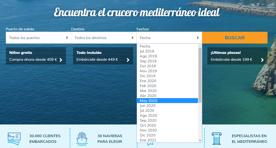 Buscador de cruceros- Fecha de salida